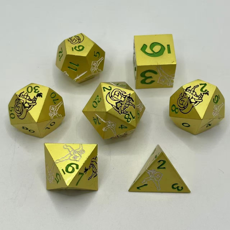 Metalna skup kockica za D&D – cinkovog legura, 20-stranih poliedričnih kockica, obrada i personalizacija dostupni, 100 komada u kutiji