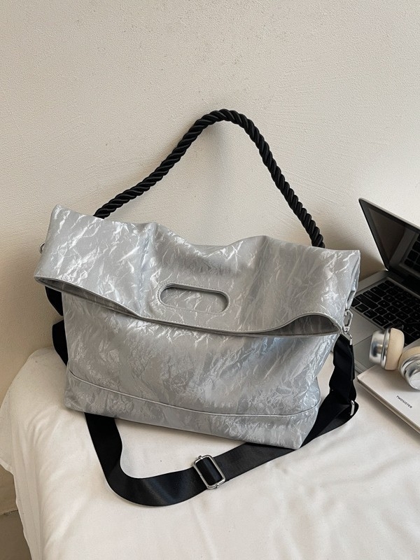 Unisex PU tote torba s magnetskim zatvaračem, vodoravni kvadratni oblik, unutarnji džep sa zatvaračem