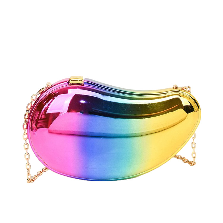 Akrilno ovalna crossbody torba s magnetskim zatvaračem i džepom na zip