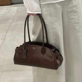 Ženska Carryall torba - gradski minimalistički stil, prava koža (prvi sloj teleće kože), zatvarač, poliesterska podstava, unutarnji džepovi