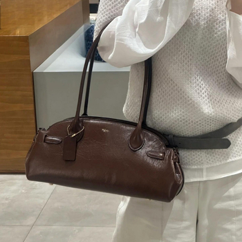 Ženska Carryall torba - gradski minimalistički stil, prava koža (prvi sloj teleće kože), zatvarač, poliesterska podstava, unutarnji džepovi