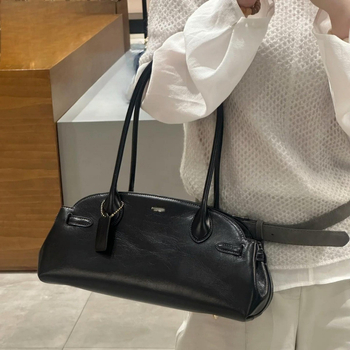 Ženska Carryall torba - gradski minimalistički stil, prava koža (prvi sloj teleće kože), zatvarač, poliesterska podstava, unutarnji džepovi