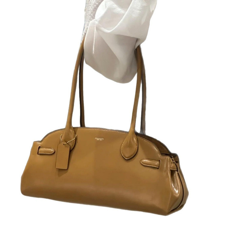 Ženska Carryall torba - gradski minimalistički stil, prava koža (prvi sloj teleće kože), zatvarač, poliesterska podstava, unutarnji džepovi