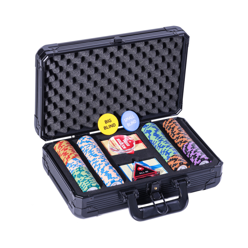 Texas Hold'em set žetona od glina s Crown žetonima, materijal glina, 1 set u kutiji.