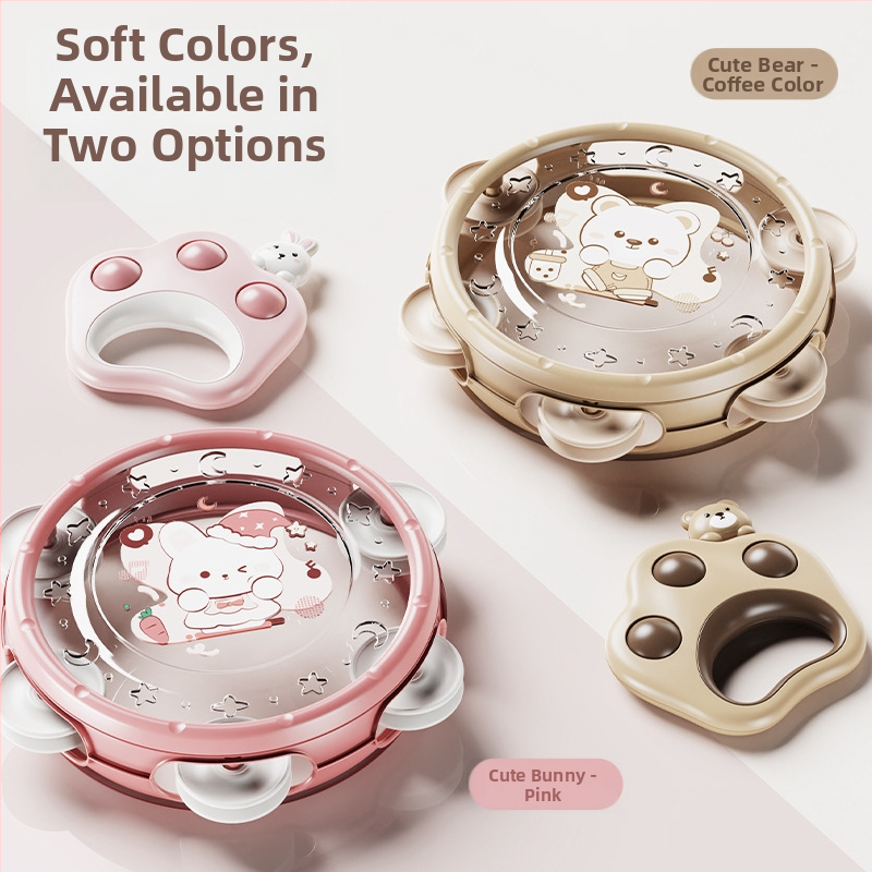 Le zai Χειροκίνητο ταμπουρίνο – Πλαστικό βρεφικό ταμπουρίνο, Εκπαιδευτικό παιχνίδι πρώιμης εκπαίδευσης, Άνεση για το μωρό, Συσκευασία σε κουτί, Πλαστικό παιχνίδι 3C