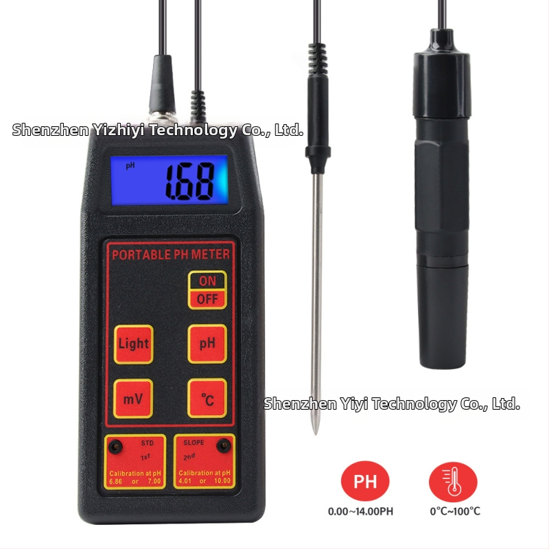 Prenosný pH meter s ORP pre akváriá a rybníky, rozsah pH 0.00-14, ±1999 mV, presnosť 0.01 pH, 1 mV, napájanie 9V.
