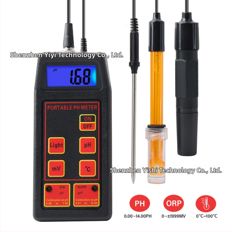 Prenosný pH meter s ORP pre akváriá a rybníky, rozsah pH 0.00-14, ±1999 mV, presnosť 0.01 pH, 1 mV, napájanie 9V.