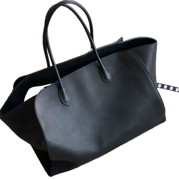 Urban minimalistička kožna tote torba, prava koža, unisex, džep za telefon, oblik horizontalnog pravokutnika