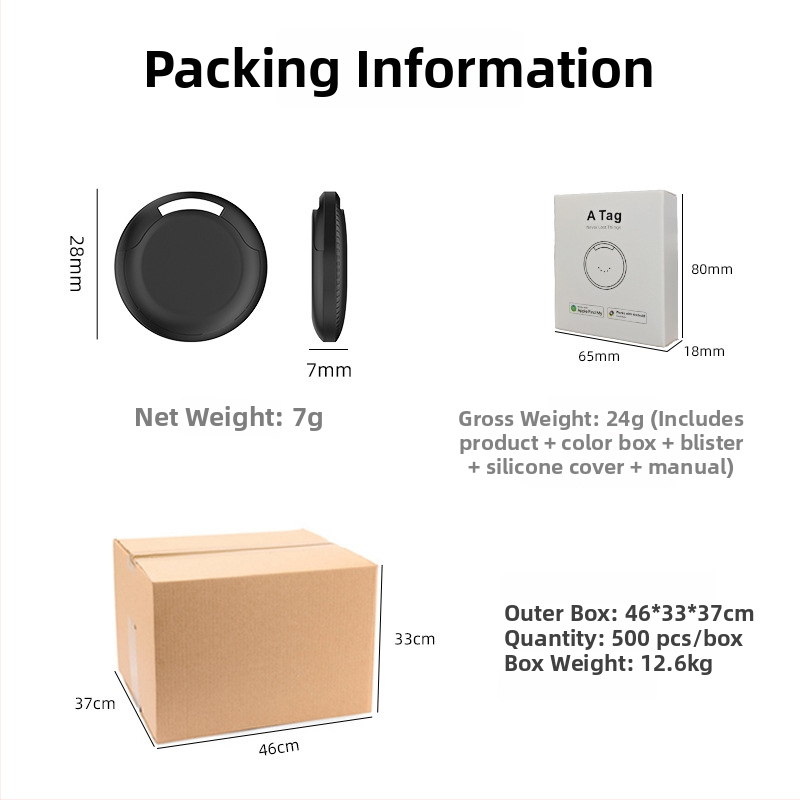 iOS és Android kettős rendszerű helymeghatározó – Y21 modell, 150mAh, ABS ház, tömeg 7 g