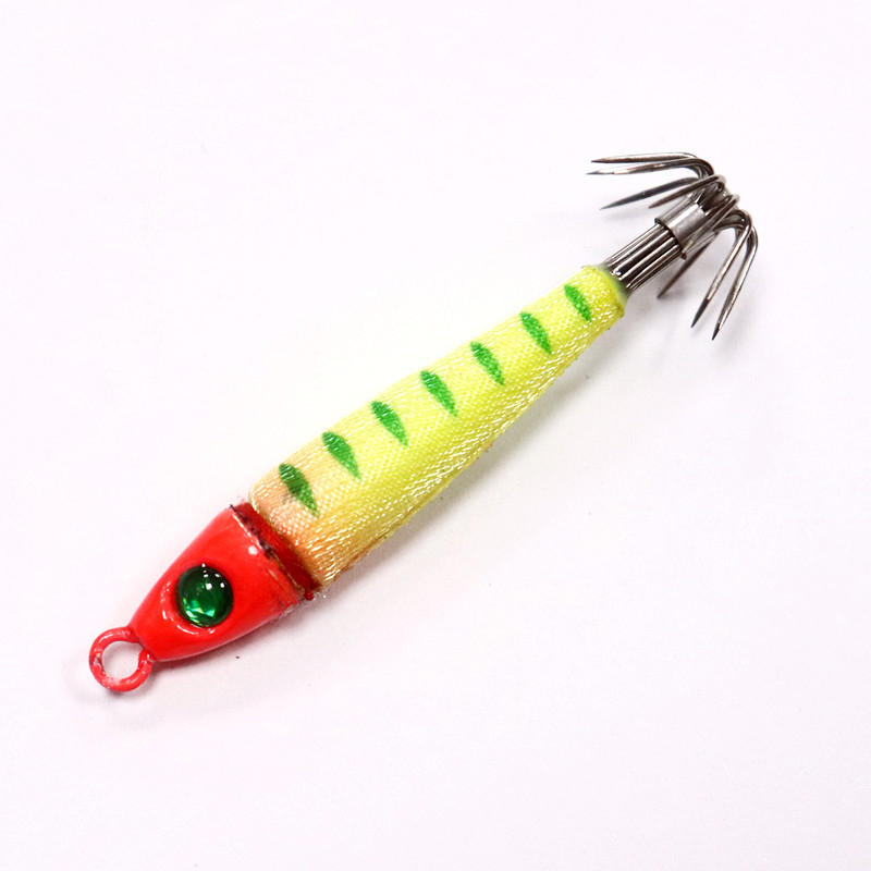 Cârlig pentru calamar cu cap de plumb, iluminare UV luminoasă – PM-16 – cutie cu 50 buc.