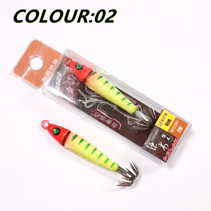 Cârlig pentru calamar cu cap de plumb, iluminare UV luminoasă – PM-16 – cutie cu 50 buc.