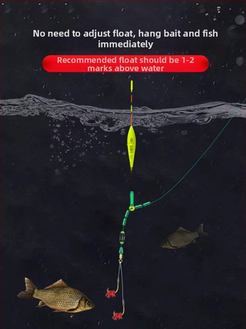 Rig de pescuit din nailon cu două cârlige, plutitor, linie principală gata legată