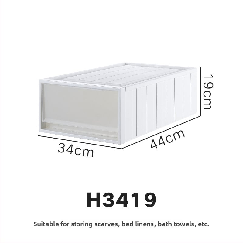 Repentance Cutie de depozitare din plastic pentru sertare, transparentă și mată, montaj fără unelte, 40–50 L, stil japonez, antipraf și rezistentă la umezeală