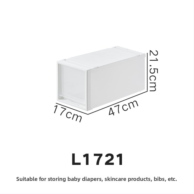 Repentance Cutie de depozitare din plastic pentru sertare, transparentă și mată, montaj fără unelte, 40–50 L, stil japonez, antipraf și rezistentă la umezeală