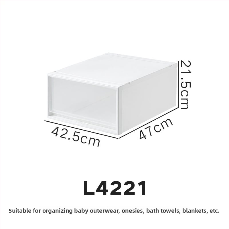 Repentance Cutie de depozitare din plastic pentru sertare, transparentă și mată, montaj fără unelte, 40–50 L, stil japonez, antipraf și rezistentă la umezeală