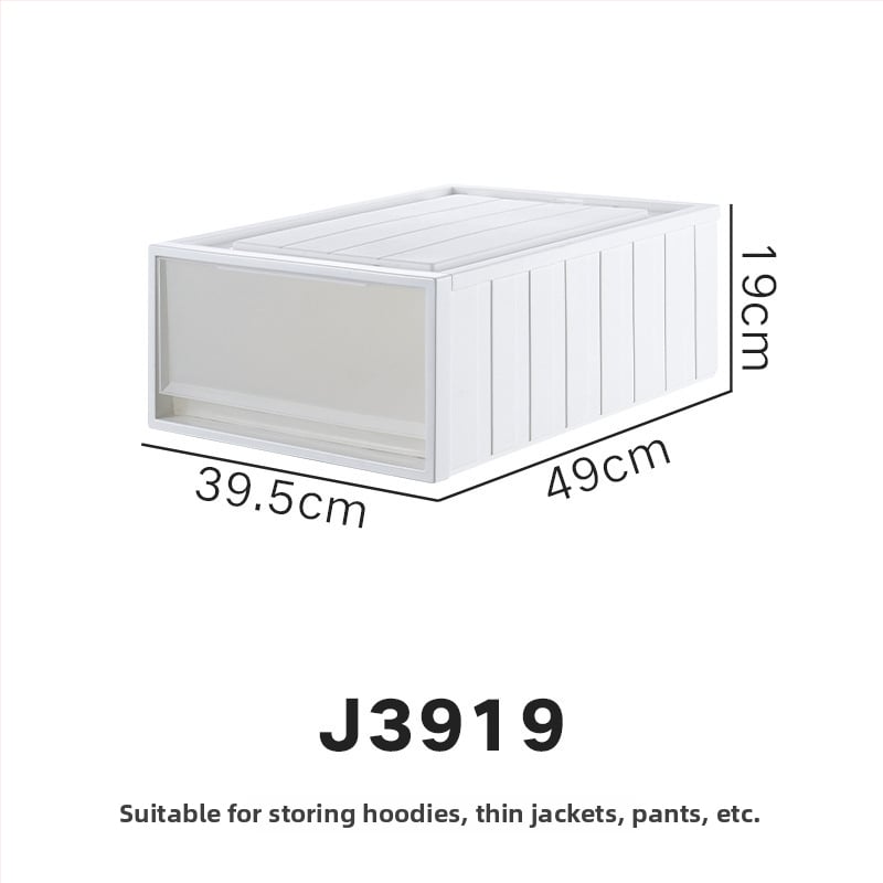 Repentance Cutie de depozitare din plastic pentru sertare, transparentă și mată, montaj fără unelte, 40–50 L, stil japonez, antipraf și rezistentă la umezeală