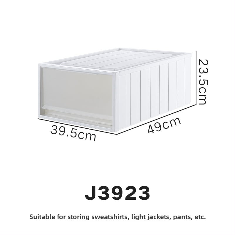 Repentance Cutie de depozitare din plastic pentru sertare, transparentă și mată, montaj fără unelte, 40–50 L, stil japonez, antipraf și rezistentă la umezeală