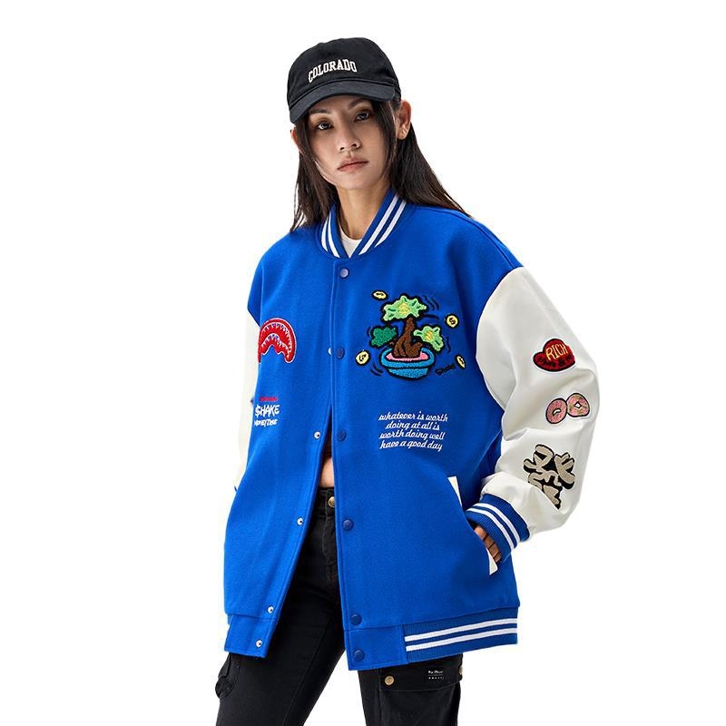 SprayGround Shark Mouth baseball jakna, prozračna pamuk tkanina, lagan kroj, muška sportska jakna, proljeće 2025