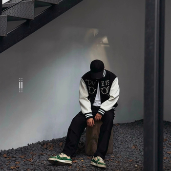 Pamutból készült pulóver/felső, hip-hop stílus, színblokkok, 90% pamut, álló gallér