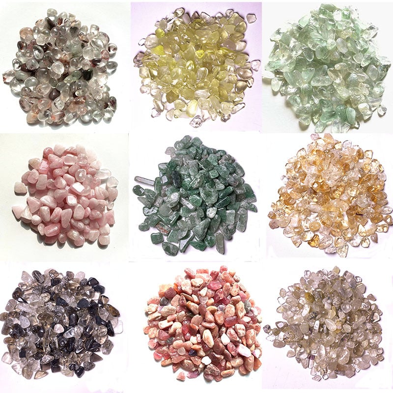 Pietriș decorativ din cristal pentru ghivece și acvarii (Material: Cristal • Greutate netă: 100 g • Ambalaj: carton • Stil: Simplitate modernă • Categoria: Geometrie)