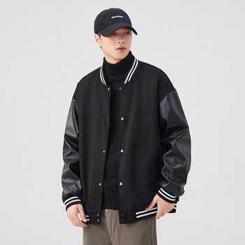 Jakna od poliesterskog vlakna sa stojećim ovratnikom, color-block uzorak, slobodan kroj, dugi rukavi, podstava poliester