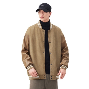 Jakna od poliesterskog vlakna sa stojećim ovratnikom, color-block uzorak, slobodan kroj, dugi rukavi, podstava poliester