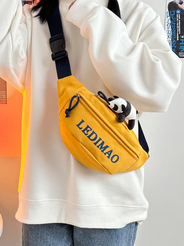 Мъжка кръстосана чанта за гърдите – уличен стил, нейлонова материя, полиестърова подплата, намалява натоварването, ежедневна употреба