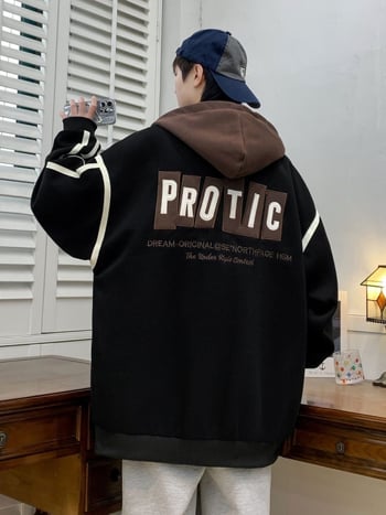 Jakna s kapuljom i zatvaračem, slobodan kroj, pamukova mješavina, bočne džepove, proljeće-jesen