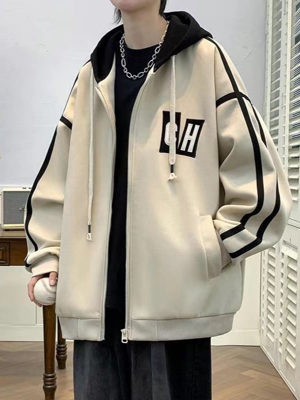 Jakna s kapuljom i zatvaračem, slobodan kroj, pamukova mješavina, bočne džepove, proljeće-jesen