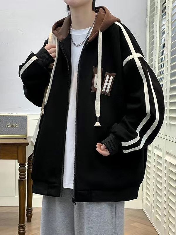 Jakna s kapuljom i zatvaračem, slobodan kroj, pamukova mješavina, bočne džepove, proljeće-jesen