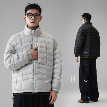 Jakna s perjem od bijelih pataka, 100% perje, kapuljača, širok kroj, dugačka duljina