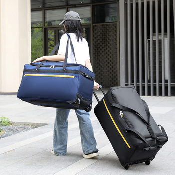 Putna torba na kotačićima s crossbody remenom, vodootporna, prozračna, ultralegka, proširiva, 36–55 L