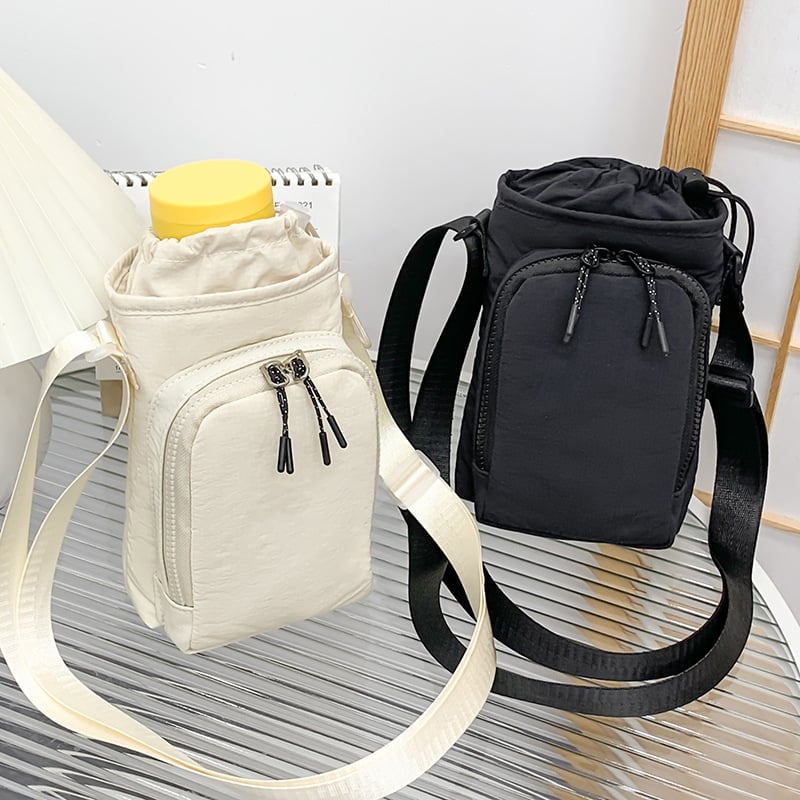 Vanjska torbica za vodu s izolacijom, sa šnornim zatvaranjem, Twill tkanina, unisex, proljeće 2025