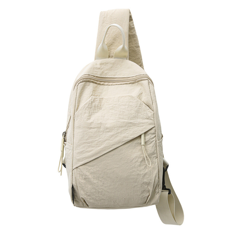 Мъжка найлонова чанта за гърдите, уличен стил, дишаща подплата от полиестер, едноцветна