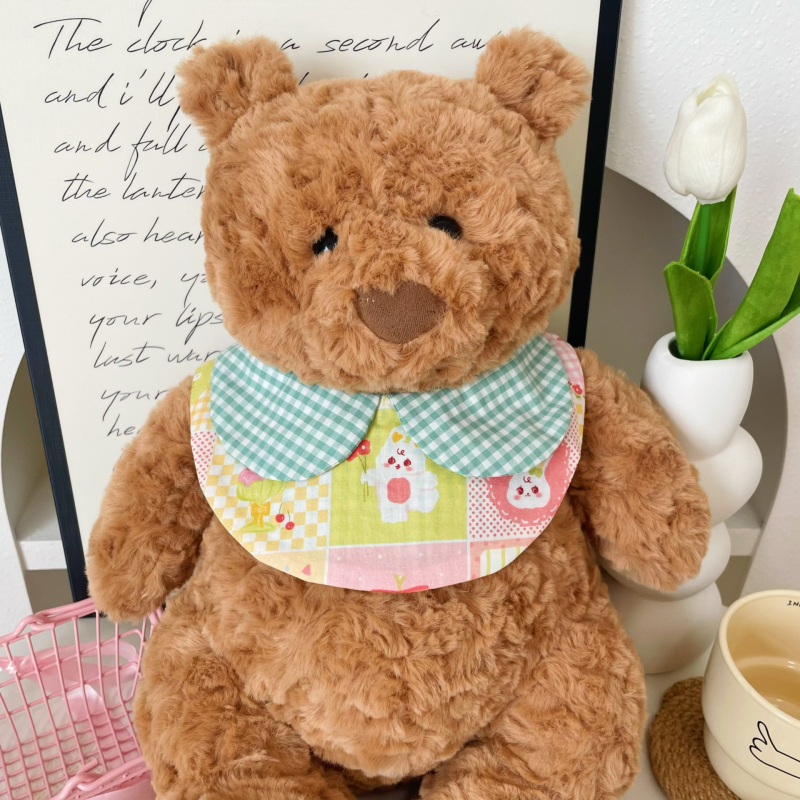 Φουλάρι κατοικίδίων για γάτες και σκύλους — μοτίβο καρτούν και καρό, πολυεστέρας, ύφανση απλό, εκτύπωση, στυλ πριγκίπισσα