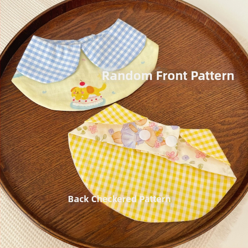 Šál pre domáce zvieratá — mačky a psy, vzor kreslený a károvaný, polyestér, hladké tkanie, potlač, štýl princezná