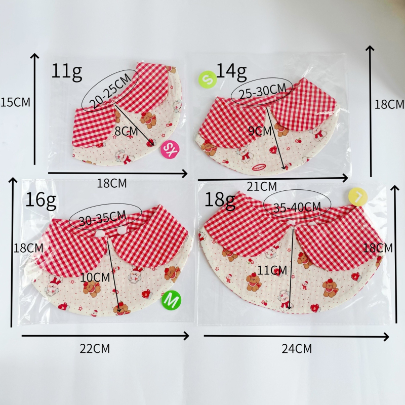 Φουλάρι κατοικίδίων για γάτες και σκύλους — μοτίβο καρτούν και καρό, πολυεστέρας, ύφανση απλό, εκτύπωση, στυλ πριγκίπισσα