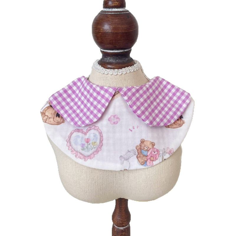 Φουλάρι κατοικίδίων για γάτες και σκύλους — μοτίβο καρτούν και καρό, πολυεστέρας, ύφανση απλό, εκτύπωση, στυλ πριγκίπισσα