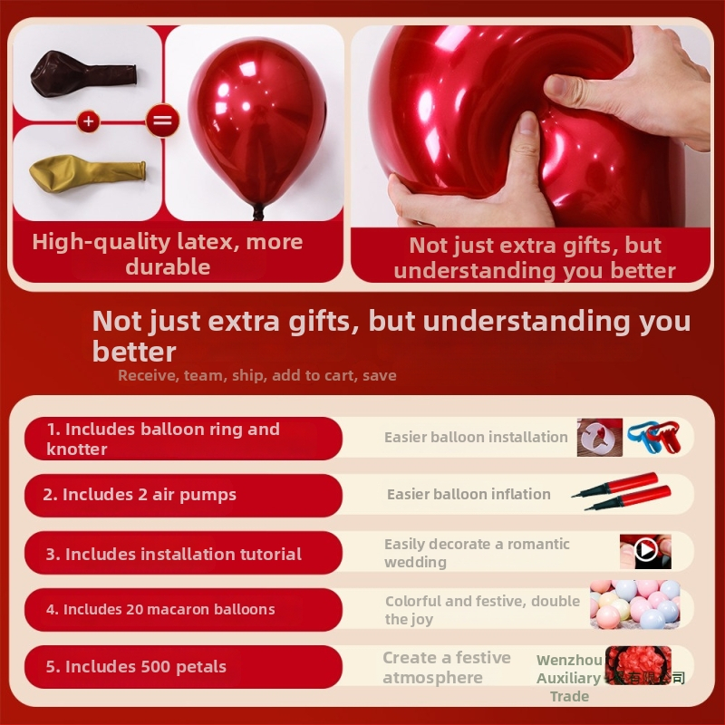 Set balona za svadbenu arku i stup dekoracije — marka auxiliary; šifra proizvoda F96HM875787J5H; materijal: drugi; tip balona: drugi; oblik: balon sa repom