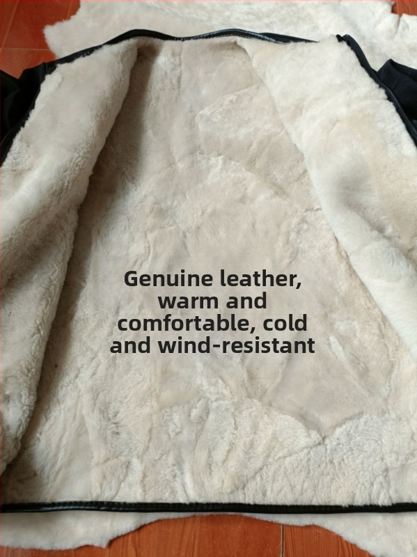 Kožna jakna od prave kože (sheepskin), zimska sezona, zatvarač na zip, kratka dužina ≤40 cm, poslovno casual stil