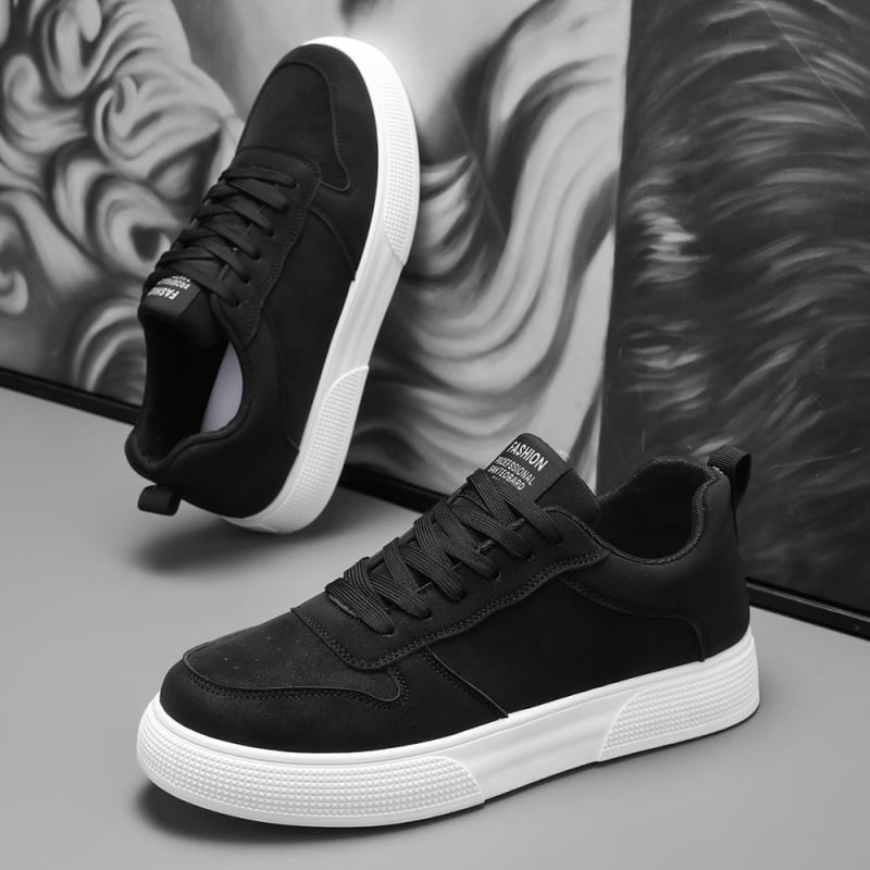 Мъжки маратонки с дебела подметка, PU горна част, EVA стелка, инжекционно формована подметка, връзки