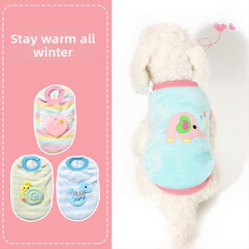 Flanelový vest pre domáce zvieratá – pre šteniatka a mačky, unisex, voľnočasový štýl, jesenná zima