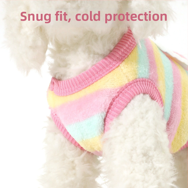 Flanelový vest pre domáce zvieratá – pre šteniatka a mačky, unisex, voľnočasový štýl, jesenná zima