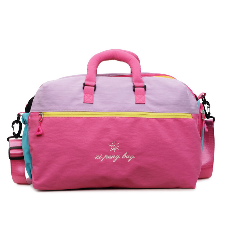 Ženska nylon torba za sport s dizajnom color-block i patchwork, velika kapaciteta, lagana, crossbody torba za putovanja