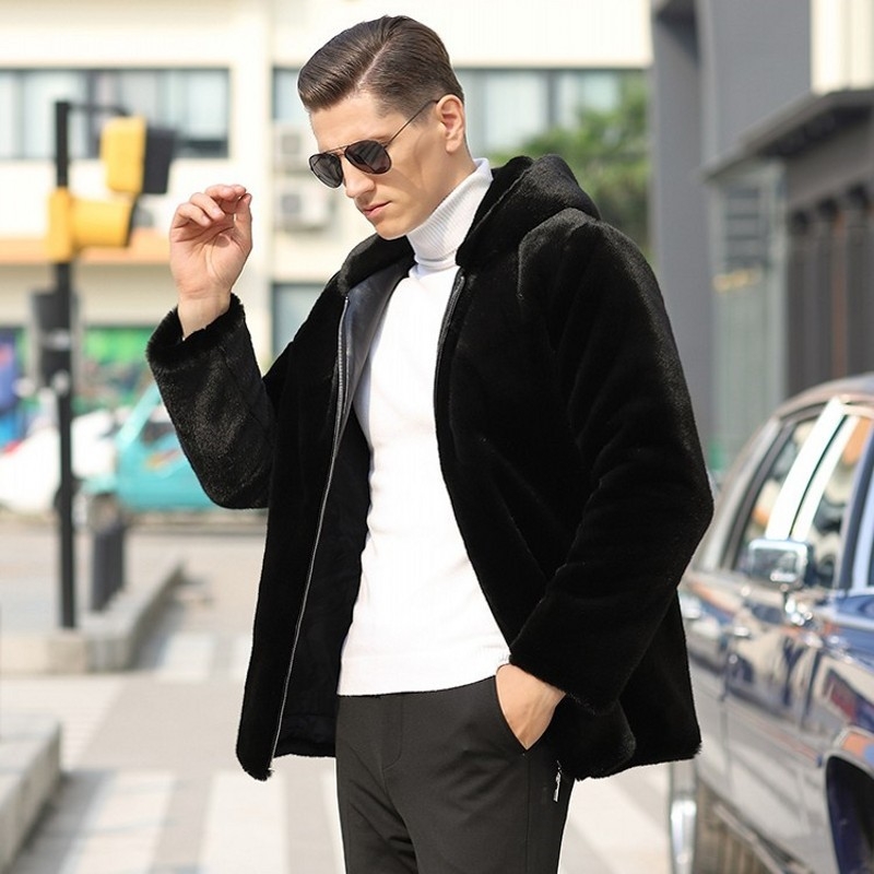 Kožna jakna Fox Sound, prirodna koža, ovčja koža, rever, jednostruko kopčanje na gumbe