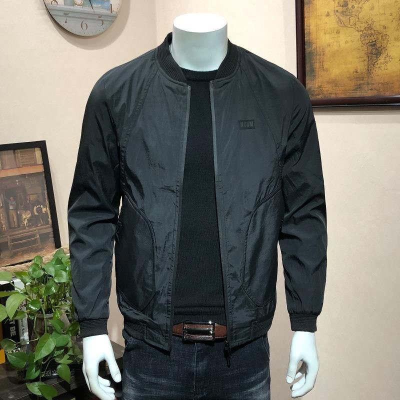 Muška casual bomber jakna - bez ovratnika, klasičan kroj, najlon vanjska tkanina, akrilna podstava, trodimenzionalni patch džepovi