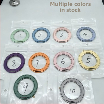 Държач за телефон с пръстен, алуминиева сплав, 360° въртяща се стойка, монтаж с лепило, анти-вибрация