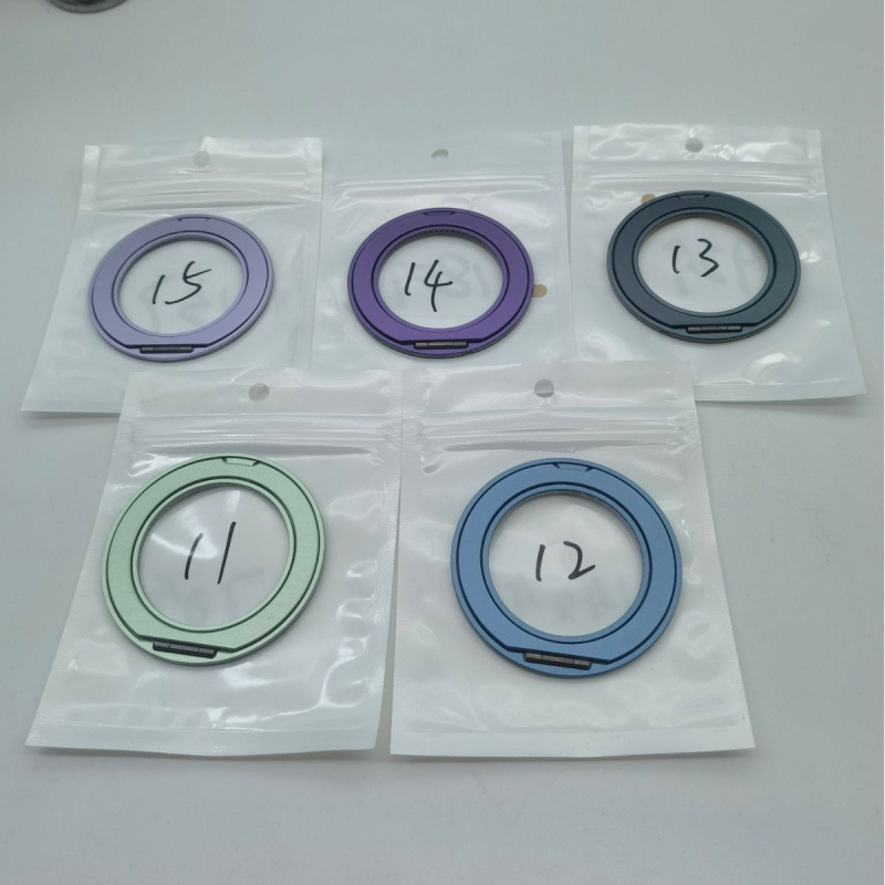 Държач за телефон с пръстен, алуминиева сплав, 360° въртяща се стойка, монтаж с лепило, анти-вибрация