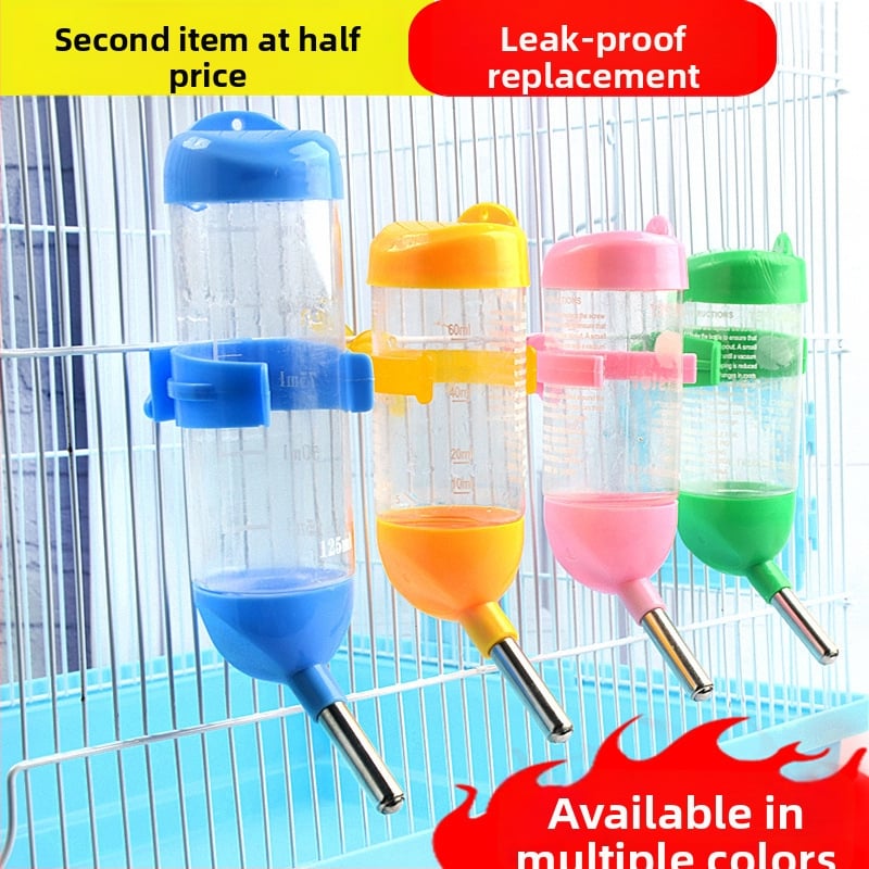 Κρεμαστή φιάλη νερού για τσιντσίλες με στόμιο μπάλα, πλαστική, χωρίς διαρροές