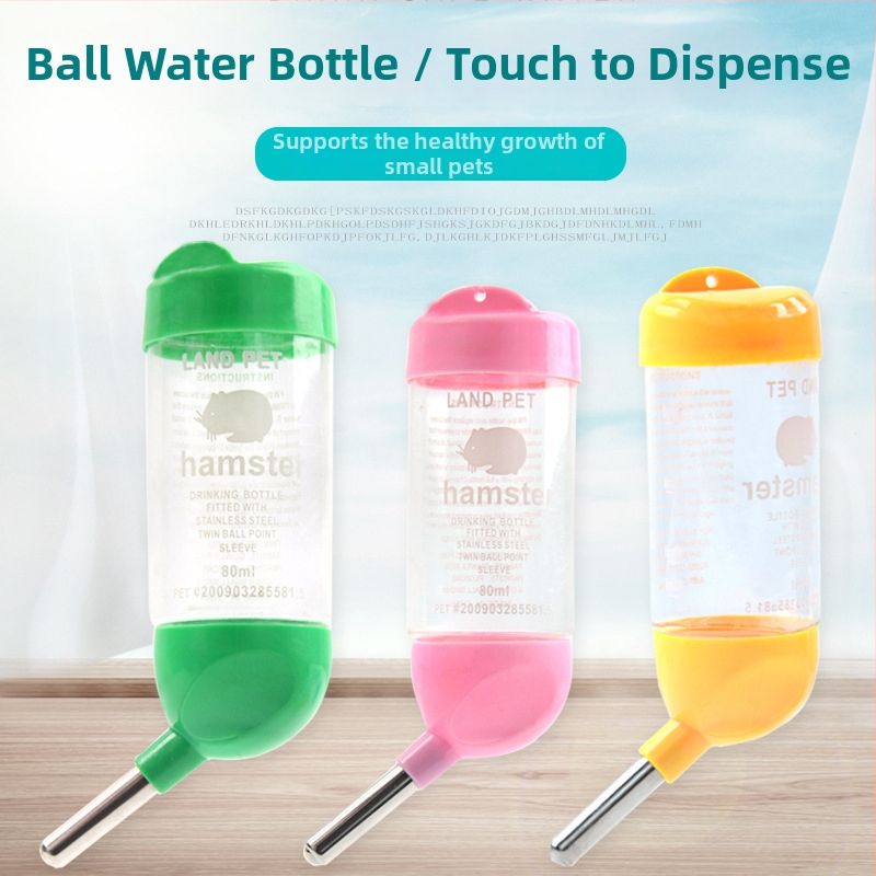 Κρεμαστή φιάλη νερού για τσιντσίλες με στόμιο μπάλα, πλαστική, χωρίς διαρροές